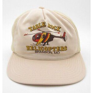Vtg Table Rock Helicopters Branson MO Trucker Snapback Hat Yupoong (Foam Issue)